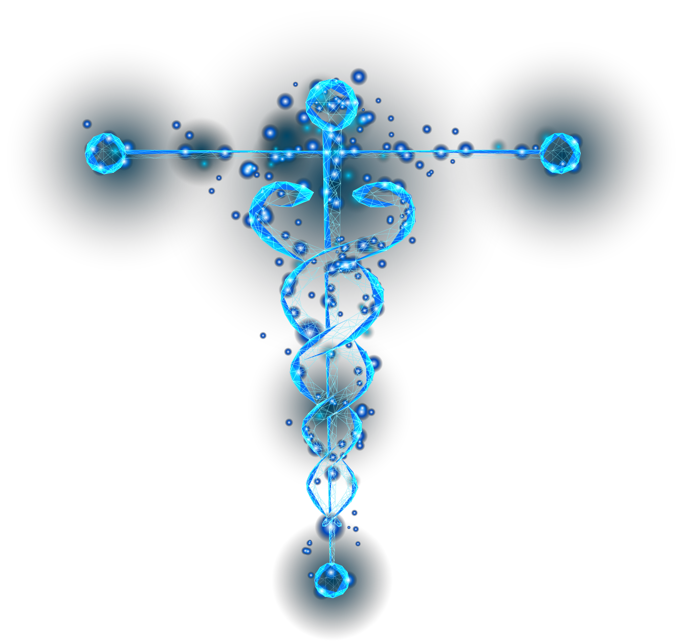 MedDev Central Logo in blue glow mesh
